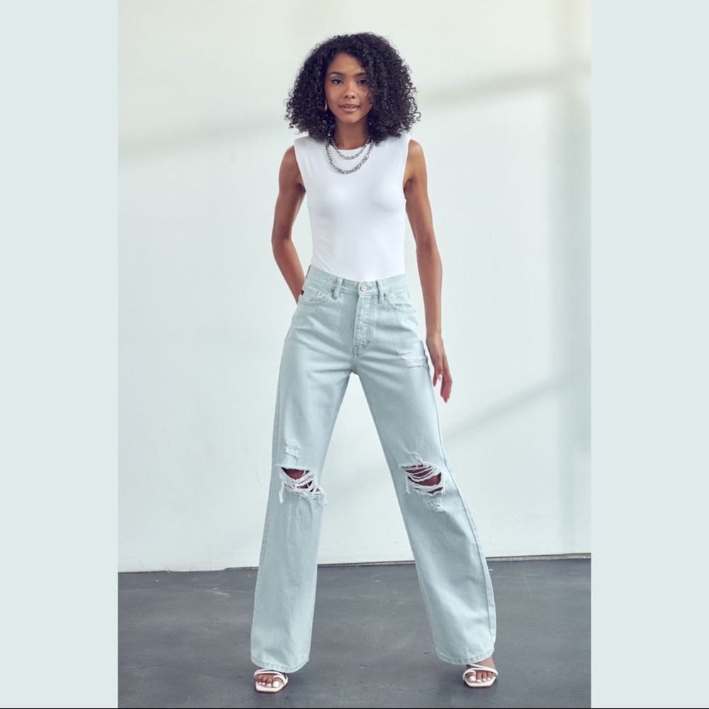 Vici London/ Kancan ultra high rise 90s flare jeans - Picture 2 of 9
